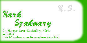mark szakmary business card