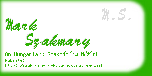 mark szakmary business card